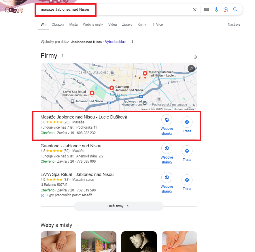 Masaze Jablonec nad Nisou zapis
